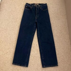 Levi’s Ribcage Straight Jeans Denim Dark Wash sz 29